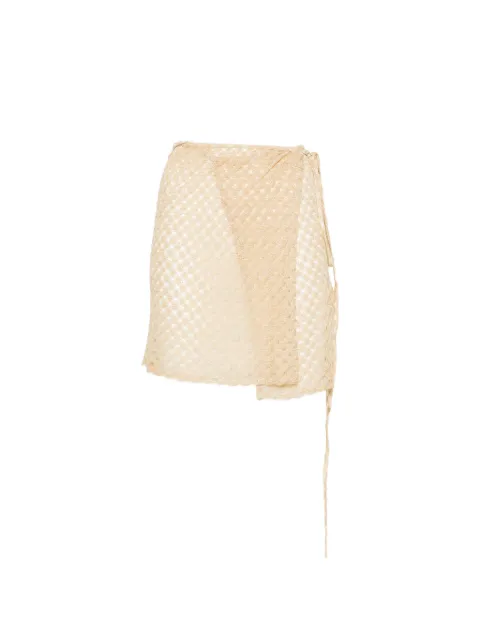Missoni crochet wrap mini skirt Gold MC24SH01BR014R