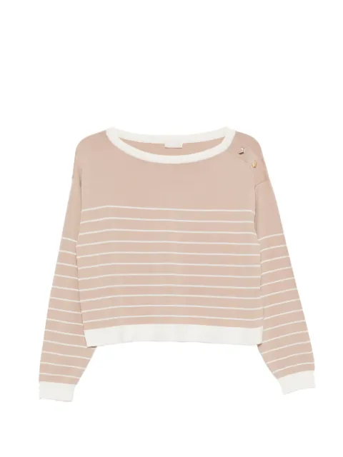 LIU JO striped embellished sweater Neutrals TA6213MS55N