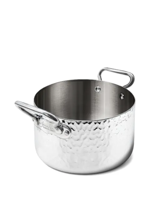 PENTOLE AGNELLI hammered inox pan Silver ALUM104M20
