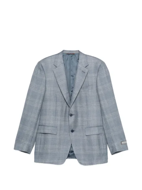 Canali logo-label blazer Blue CF0599712280