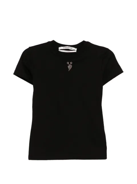 Kimhekim heart-charm T-shirt Black ZF5JS02BK