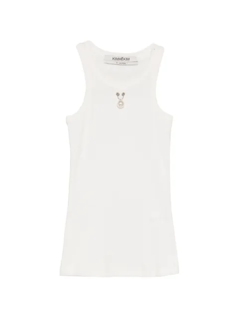 Kimhekim faux-pearl embellished vest White ZG1JS09WH