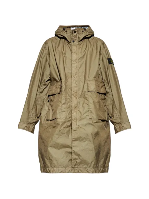 Stone Island 7100001 Membrana 3L TC long hooded parka with water-resistant membrane Green L1S157100001S0A21