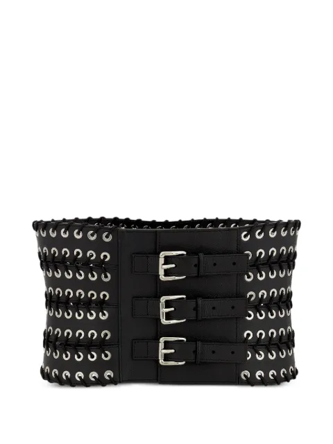 Ludovic de Saint Sernin Show eyelet buckle leather belt Black AW25ACC003ULEABLACK