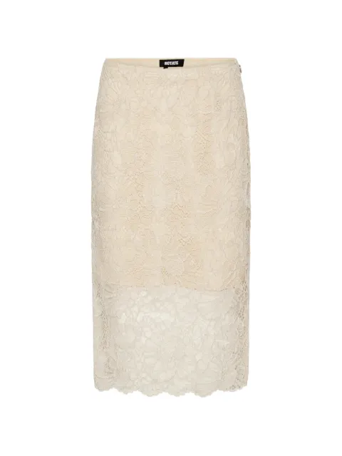 ROTATE BIRGER CHRISTENSEN lace midi pencil skirt cream Neutrals 1156262059