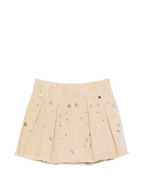 LIU JO mini skirt with bejewelled embellishment Neutrals WA6186T433A