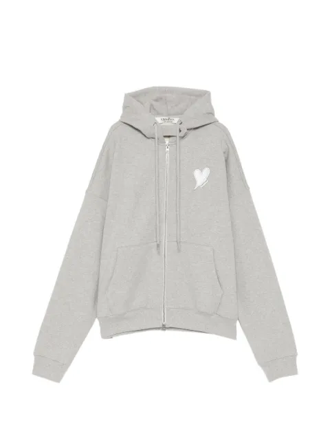 Kimhekim heart patched zip-up hoodie Grey ZF5HD01GY