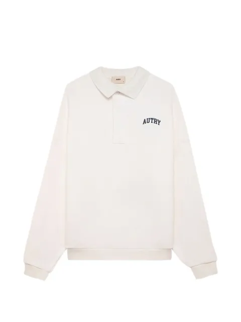 Autry long-sleeve logo-detail polo shirt Neutrals SWPX034W