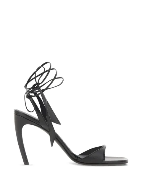 The Attico Ora tie-fastening heeled sandals Black 260WSH00899LBT001AA100