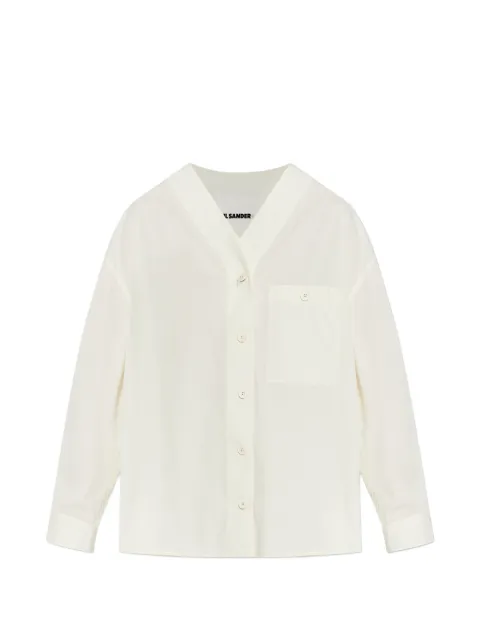 JIL SANDER+ chest-pocket buttoned shirt Neutrals J40DL0182J45292