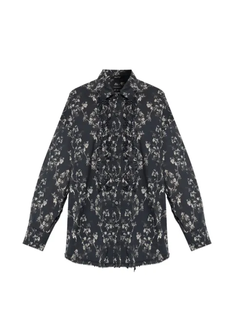 R13 ruffled floral-print shirt Black R13WR478R669B