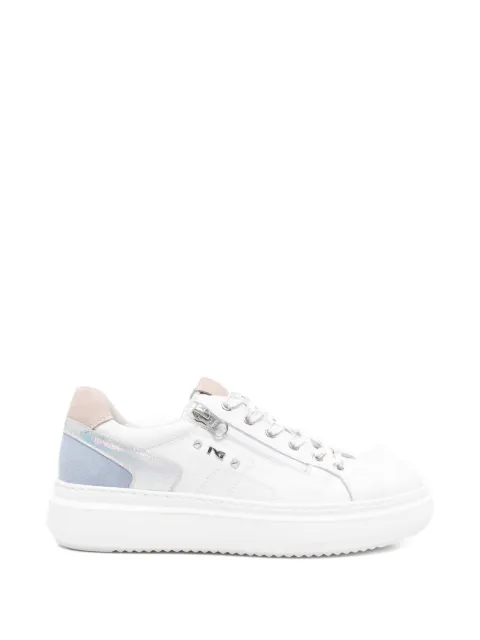 NERO GIARDINI zip-up leather sneakers White E615285D707