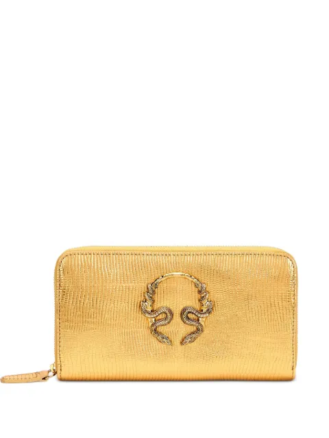 Roberto Cavalli embossed zip wallet Gold WKA016PZS14