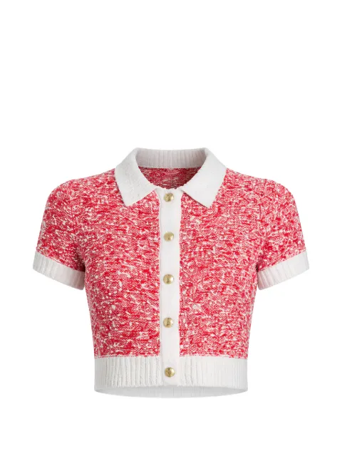 Cinq A Sept cropped collared cardigan Red ZK932A8185ZREDI