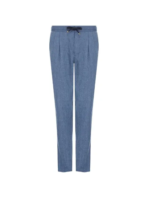 Brunello Cucinelli drawstring pleated trousers Blue MZ408E1710C025