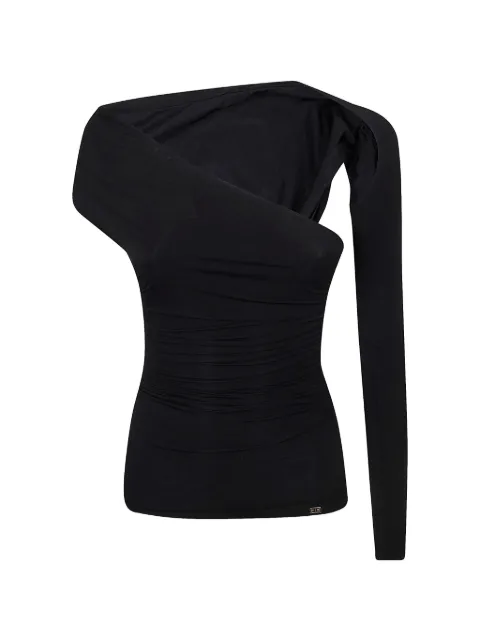 Elisabetta Franchi asymmetric ruched top Black MD01561E2