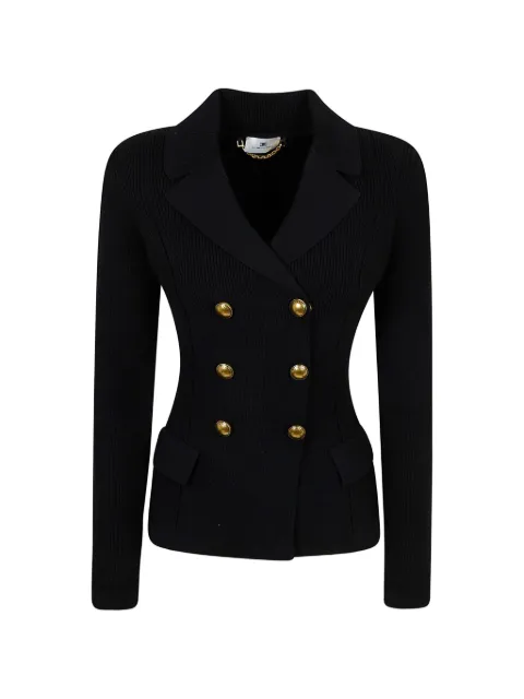 Elisabetta Franchi knit jacket with jewel buttons Black MK82S61E2
