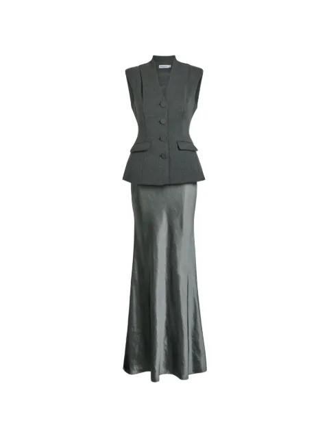 Self-Portrait buttoned maxi dress Grey RS26160XAGR