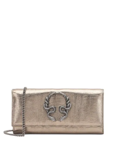 Roberto Cavalli metallic reptile-effect wallet Neutrals WKA017PZS14