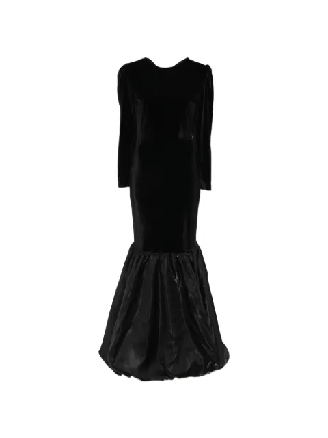 MIAU by Clara Rotescu ruffled velvet dress Black IZEL