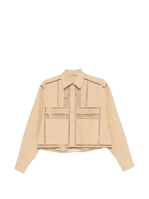Ermanno Scervino cutout cropped shirt Neutrals D482K391APWGF