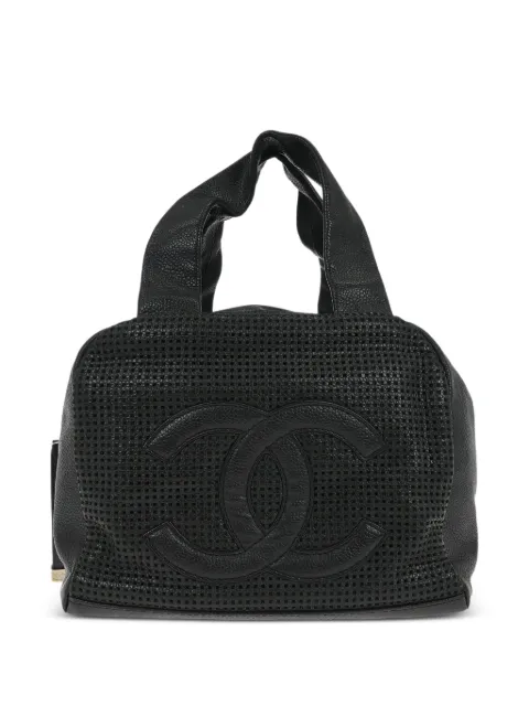 CHANEL Pre-Owned 2005 leather logo tote bag Black 135522