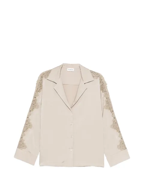 P.A.R.O.S.H. Paky lace-detail long-sleeve shirt Neutrals PAKYD381300