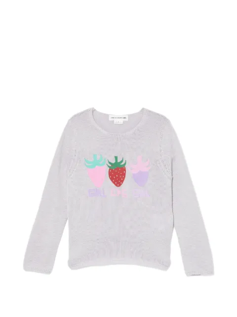 Comme Des Garçons Girl strawberry-print round neck jumper Grey CCGKNNQN003XQGYX00L