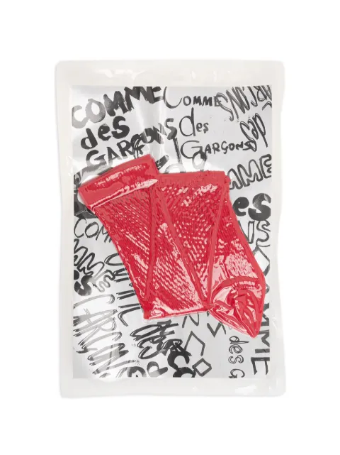 Comme Des Garçons ribbed logo socks Red GQK501