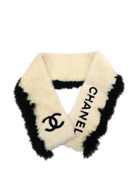 CHANEL Pre-Owned 1990-2000s logo scarf Neutrals 145418
