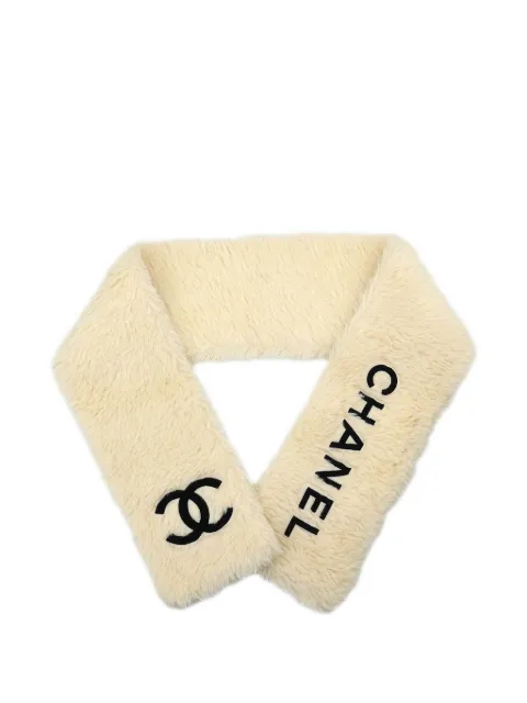 CHANEL Pre-Owned 1990-2000s logo scarf Neutrals 155109