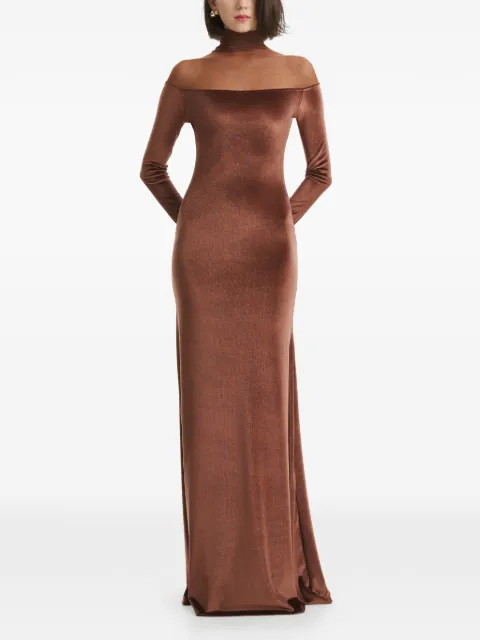 2310 STUDIO roll-neck maxi dress Brown FF64