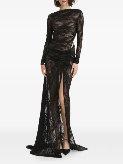 2310 STUDIO lace cut-out maxi dress Black FF71