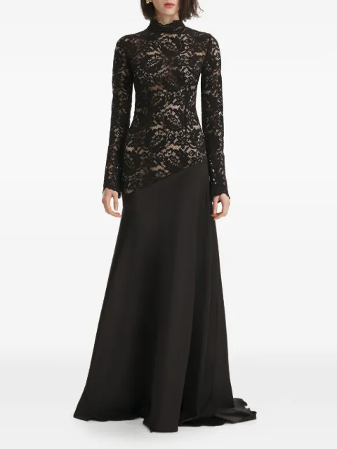 2310 STUDIO lace long-sleeve maxi dress Black FF70
