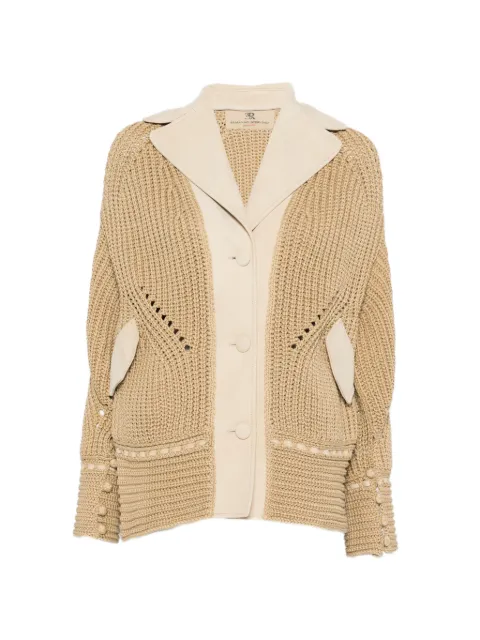 Ermanno Scervino suede panelled coat Neutrals D485D302IPUTK