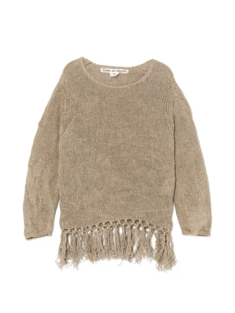 Comme Des Garçons fringed-hem sweater Neutrals CAXKNGQN011XQIVX00M