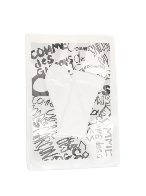 Comme Des Garçons checkered ribbed tights White GQK502