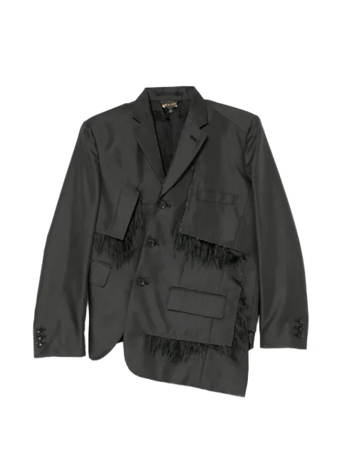 Comme Des Garçons frayed-trim single-breasted blazer Black GQJ001