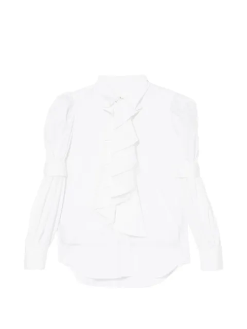 Noir Kei Ninomiya ruffled puff-sleeve blouse White 3QB001