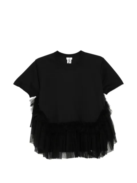 Noir Kei Ninomiya ruffled T-shirt Black 3QT00405112