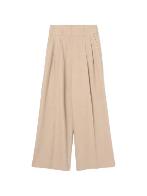 James Perse belt-loop pleated trousers Neutrals WWWF1096
