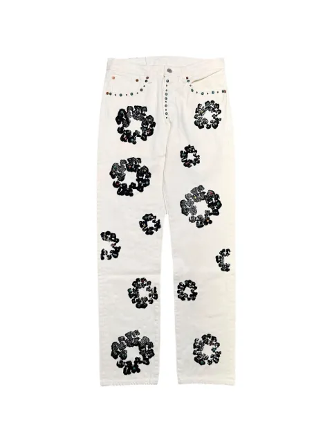 Denim Tears x Levi's 501 wreath logo jeans White DT377