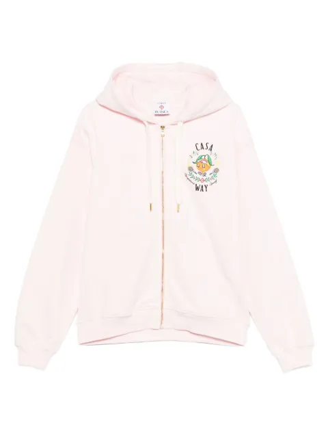 Casablanca Casa Way full-zip hoodie Pink MAW25JTP40805