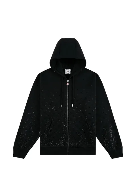 Casablanca Crystal Monogram zip-up hoodie Black MP26JTP51201