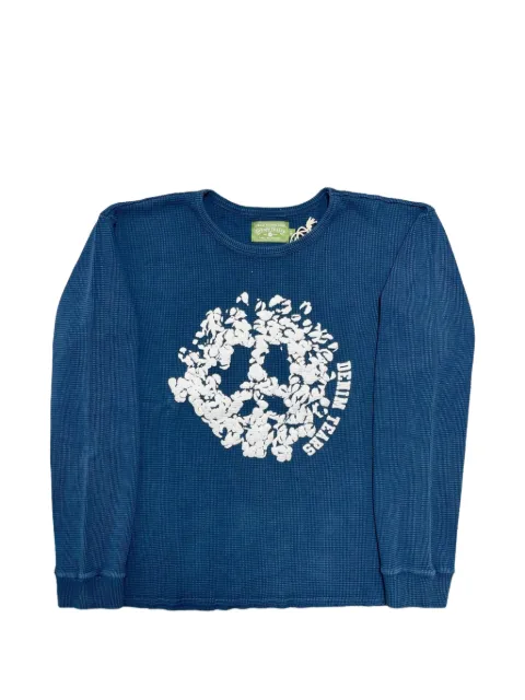 Denim Tears university-graphic long-sleeves T-shirt Blue DT371