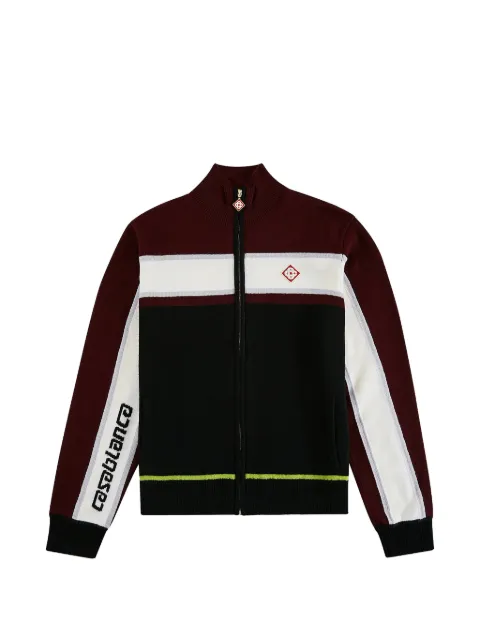 Casablanca colour-block knitted track jacket Red MP26KW117601