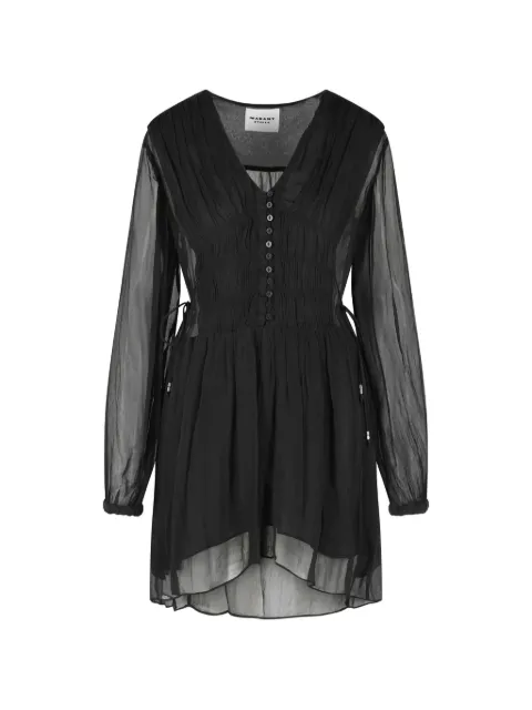 MARANT ÉTOILE v-neck button dress Black RO0969FAD1J08E