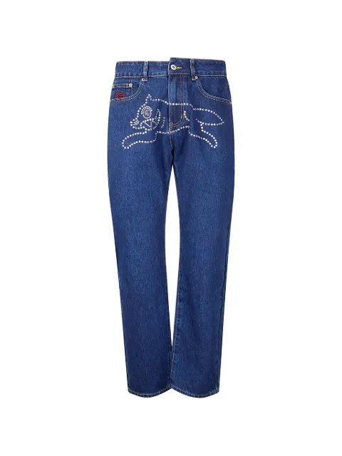 ICECREAM crystal running dog denim trousers Blue IC26180