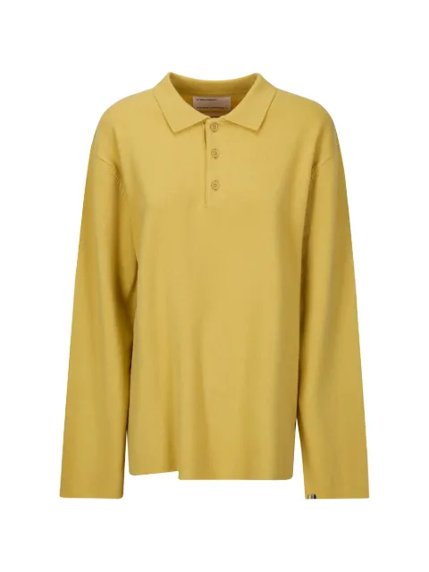 extreme cashmere N°199 Alligator knitted polo shirt Yellow 199