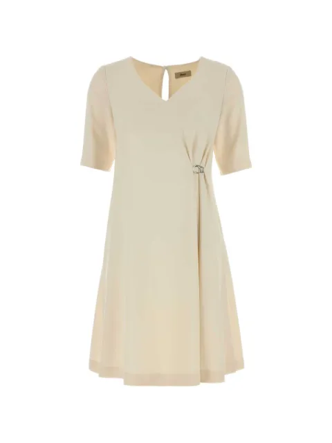 Herno V-neck short-sleeve midi dress Neutrals AB000082D12885